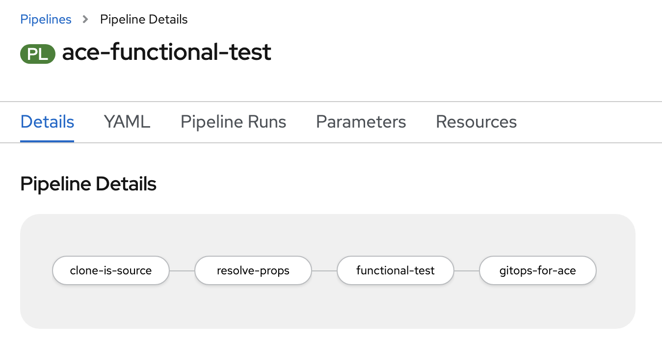 ace functional test pipeline