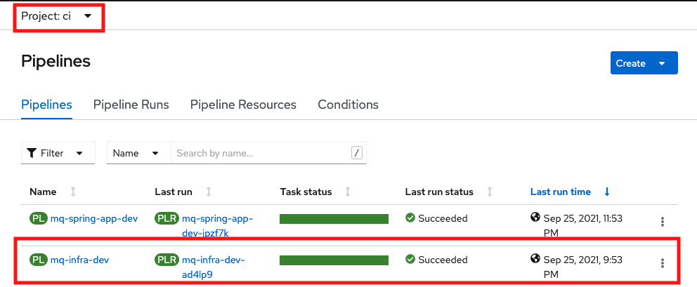 openshift-pipelines-in-ci-project