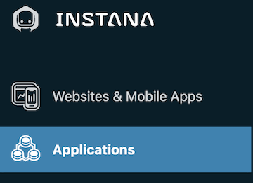 Instana applications menu
