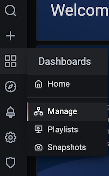 Grafana UI dashboard manage