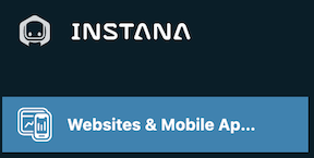 Instana website and mobile application menu