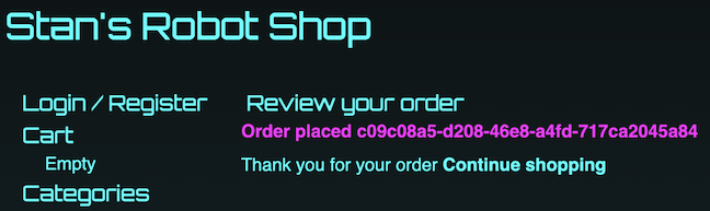 Robot Shop order complete